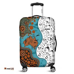 Australia Aboriginal Custom Aussie Indigenous Hunting Season With Kangaroo Dot Art Luggage Cover