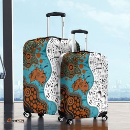 Australia Aboriginal Custom Aussie Indigenous Hunting Season With Kangaroo Dot Art Luggage Cover