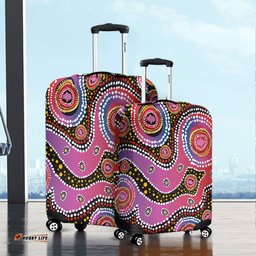 Australia Aboriginal Aboriginal Background Featuring Dot Design Luggage Cover