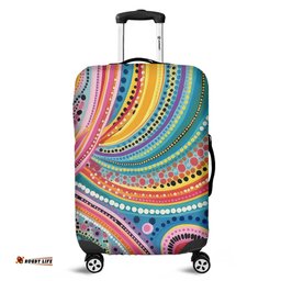 Australia Aboriginal Australian Indigenous Aboriginal Art Vivid Pastel Colours Ver 3 Luggage Cover