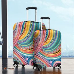 Australia Aboriginal Australian Indigenous Aboriginal Art Vivid Pastel Colours Ver 3 Luggage Cover