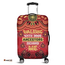 Australia Aboriginal Walking with 3000 Ancestors Behind Me Red and Gold Patterns Luggage Cover