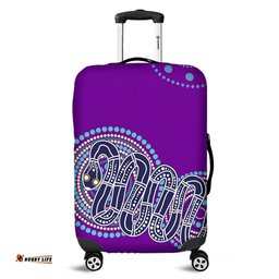 Australia Aboriginal Purple Rainbow Serpent Dreaming Inspired Luggage Cover