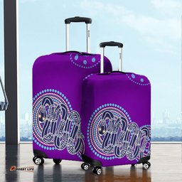 Australia Aboriginal Purple Rainbow Serpent Dreaming Inspired Luggage Cover