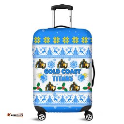 Gold Coast Titans Christmas Gold Coast Titans Special Ugly Christmas Luggage Cover