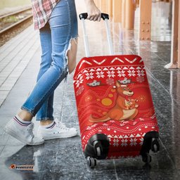 Australia Christmas Kangaroo Family Aboriginal Art Luggage Covers