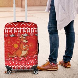 Australia Christmas Kangaroo Family Aboriginal Art Luggage Covers