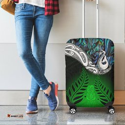 New Zealand Maori Luggage Covers Manaia Paua Shell Glitter Green