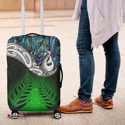 New Zealand Maori Luggage Covers Manaia Paua Shell Glitter Green