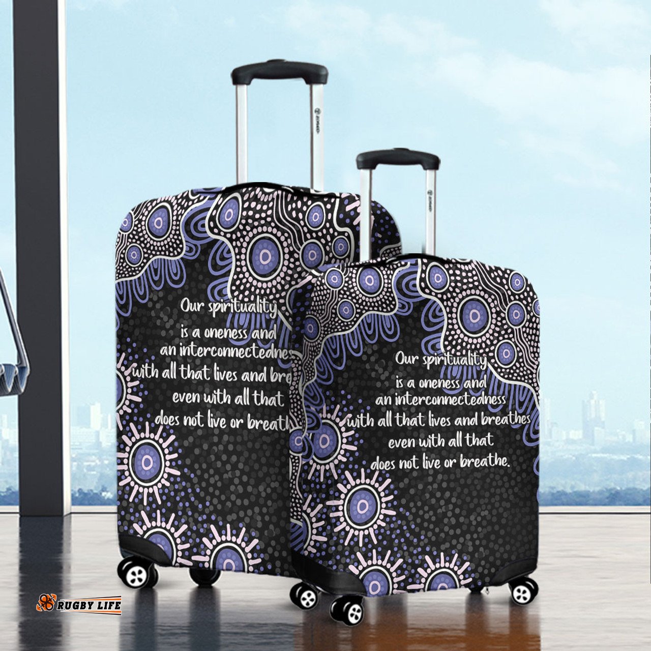 Australia Aboriginal The More You Know The Less You Need Purple Patterns Luggage Cover
