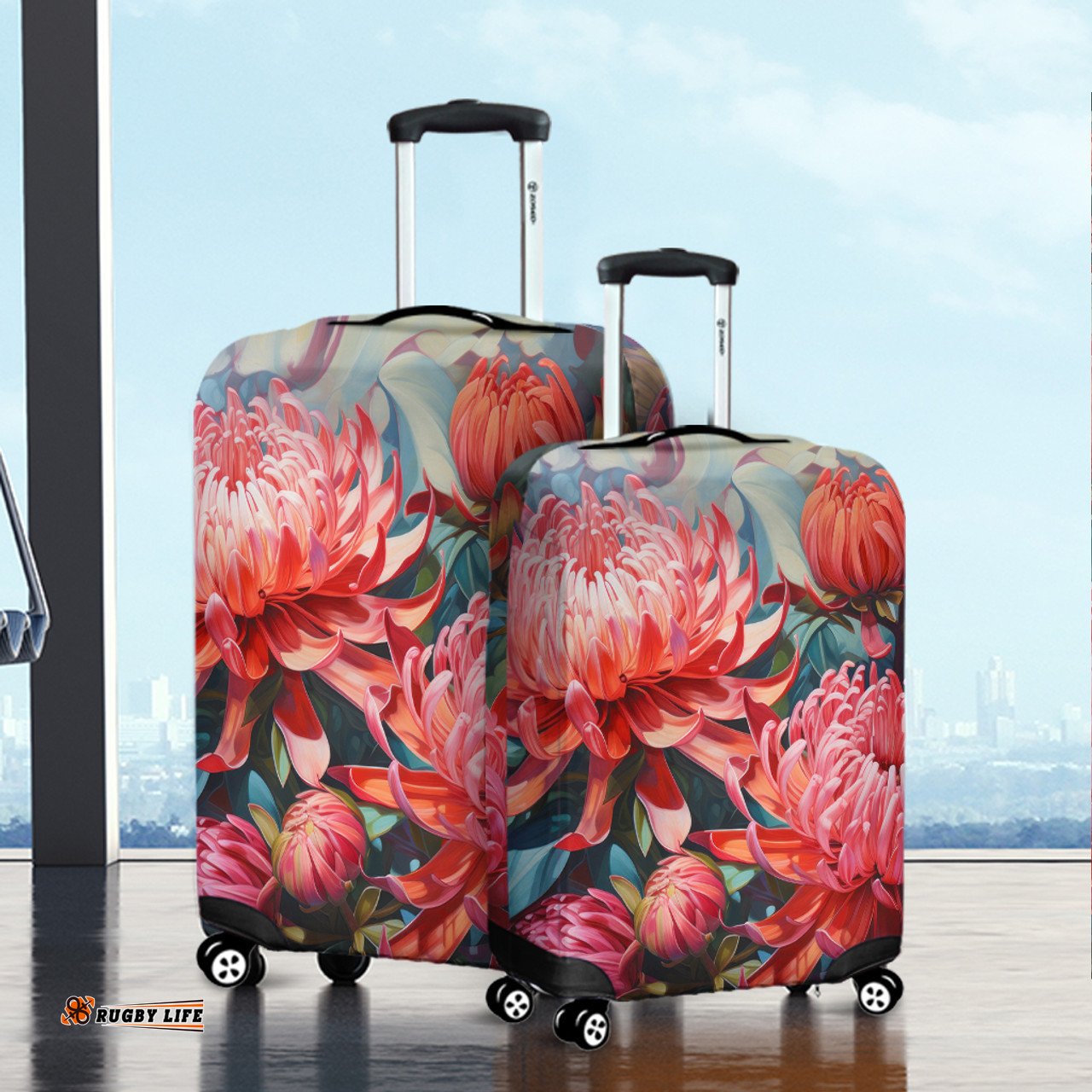 Australia Waratah Waratah Oil Painting Abstract Ver4 Luggage Cover