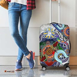 Custom NAIDOC Week 2024 North Melbourne Kangaroos Luggage Cover Australia Aboriginal Dot Painting