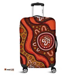Australia Painting Illustration With Dot Art In Aboriginal Brown Style Luggage Cover