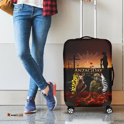 New Zealand and Australia ANZAC Day Luggage Cover Kiwi Bird and Kangaroo Soldier