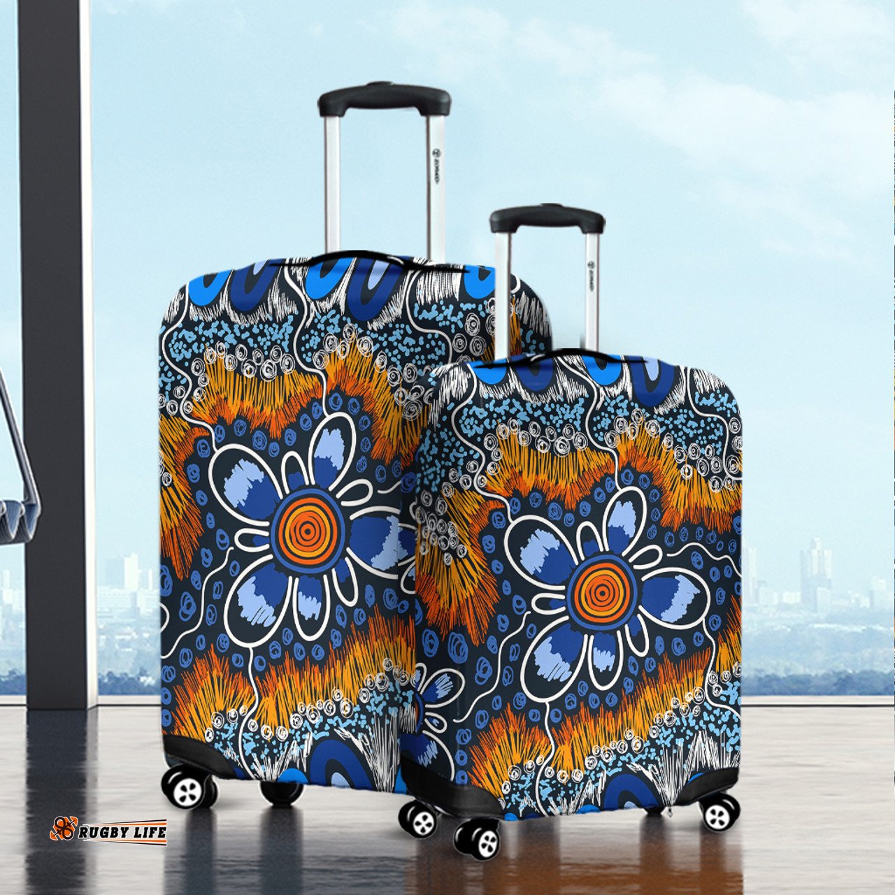 Australia Aboriginal Aboriginal Flowers Art Luggage Cover