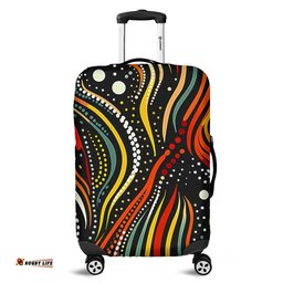 Australia Aboriginal Traditional Australian Aboriginal Native Design (Black) Luggage Cover