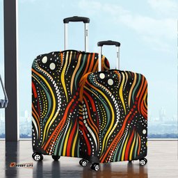 Australia Aboriginal Traditional Australian Aboriginal Native Design (Black) Luggage Cover