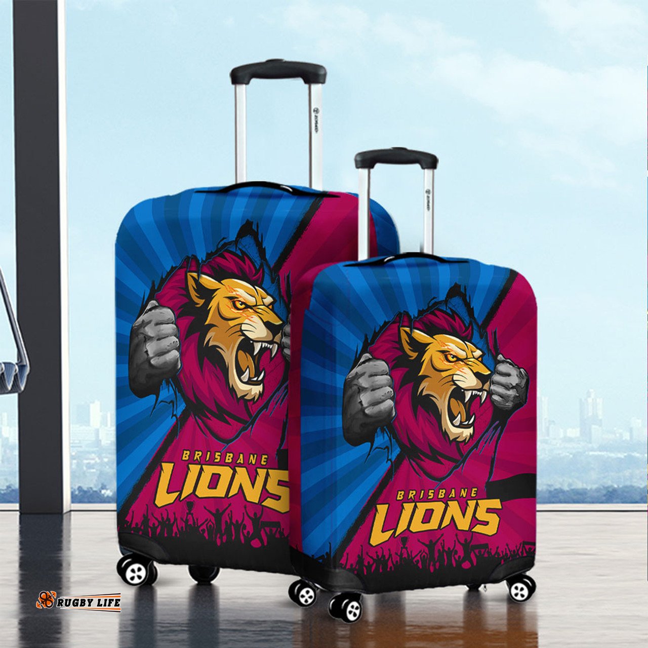 Brisbane Lions Breaking Through Fan Design Luggage Cover