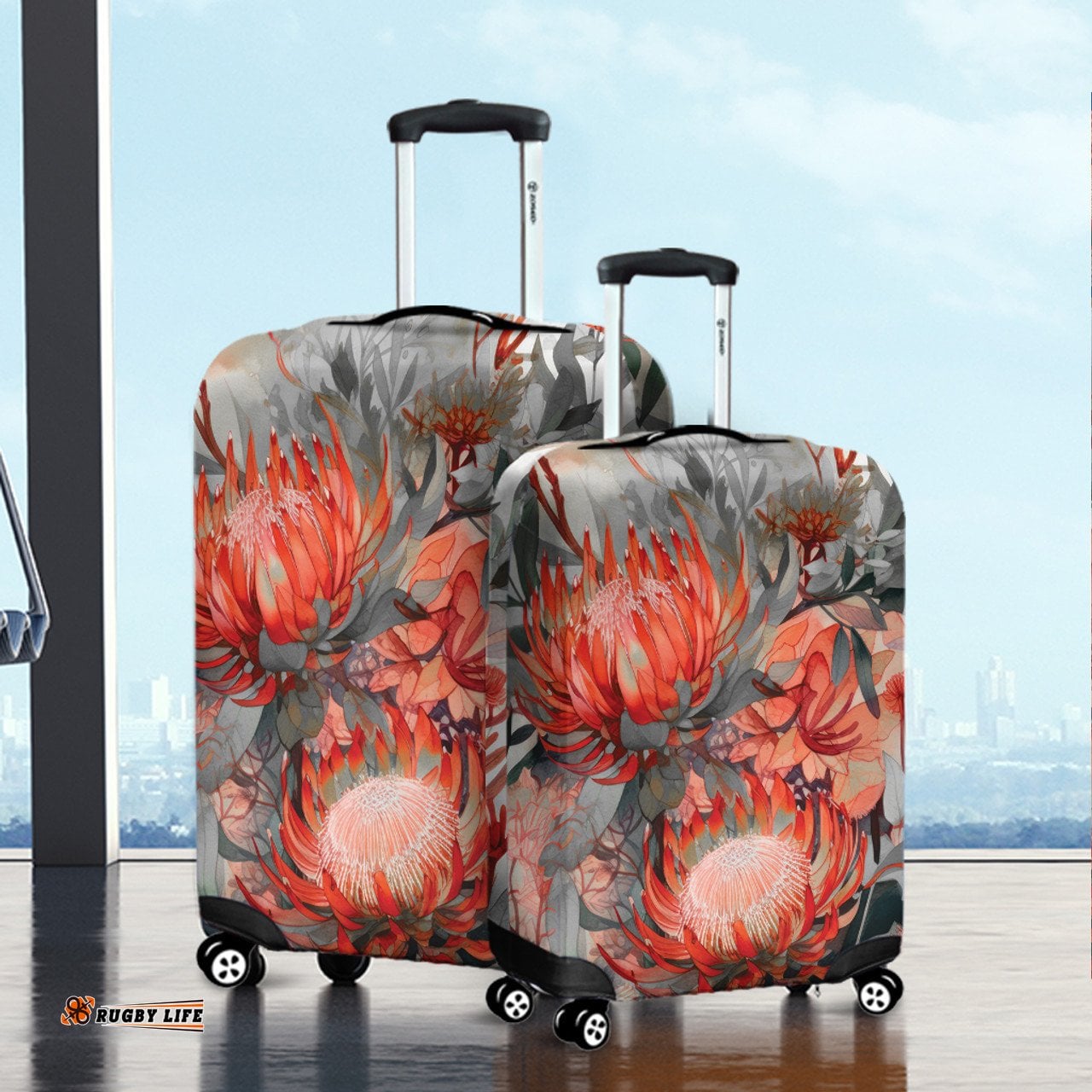 Australia Waratah Red Orange Waratah Flowers Art Luggage Cover