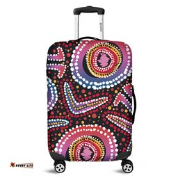 Australia Dot Painting Inspired Aboriginal Boomerang From Aboriginal Art Luggage Cover