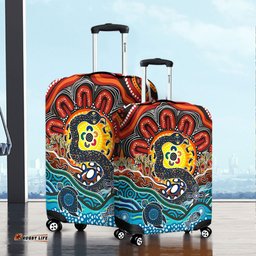 Australia Rainbow Serpent Aboriginal Dreamtime Rainbow Serpent Luggage Cover