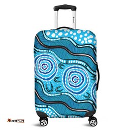 Australia Painting Illustration With Dot Art In Aboriginal Style Luggage Cover