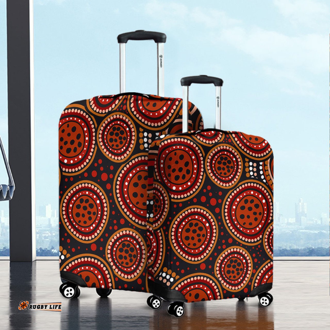 Australia Background Featuring Indigenous Dot Art Luggage Cover