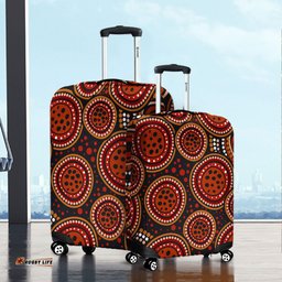 Australia Background Featuring Indigenous Dot Art Luggage Cover