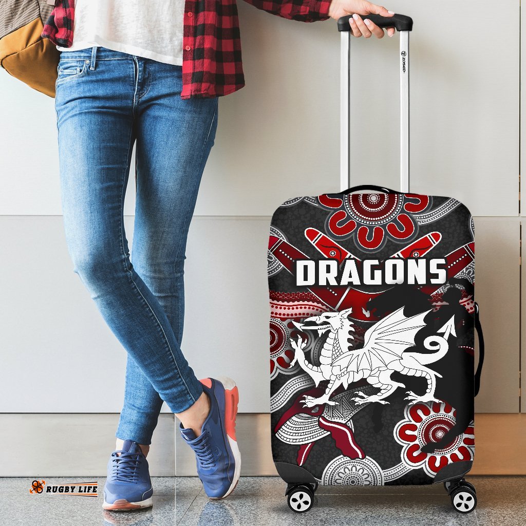 Dragons Luggage Covers St. George Indigenous Black