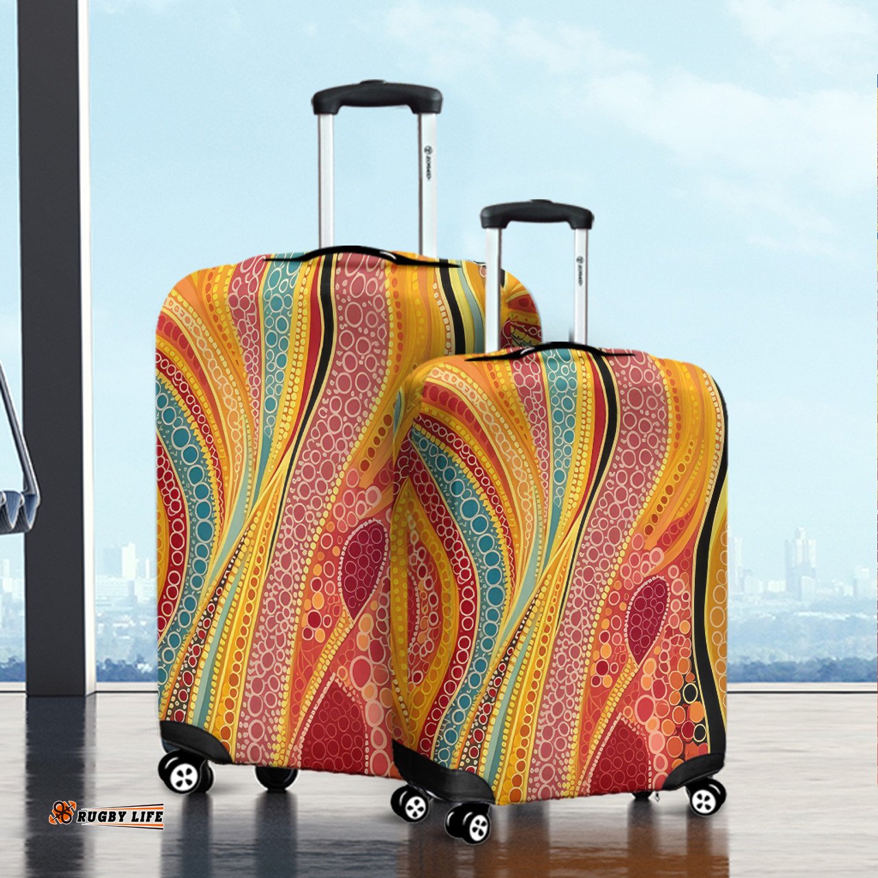 Australia Aboriginal Indigenous Aboriginal Art Dot Color Luggage Cover