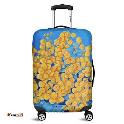 Australia Golden Wattle Golden Wattle Blue Background Oil Painting Art Luggage Cover