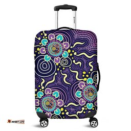 Australia Aboriginal Purple Painting With Aboriginal Inspired Dot Luggage Cover