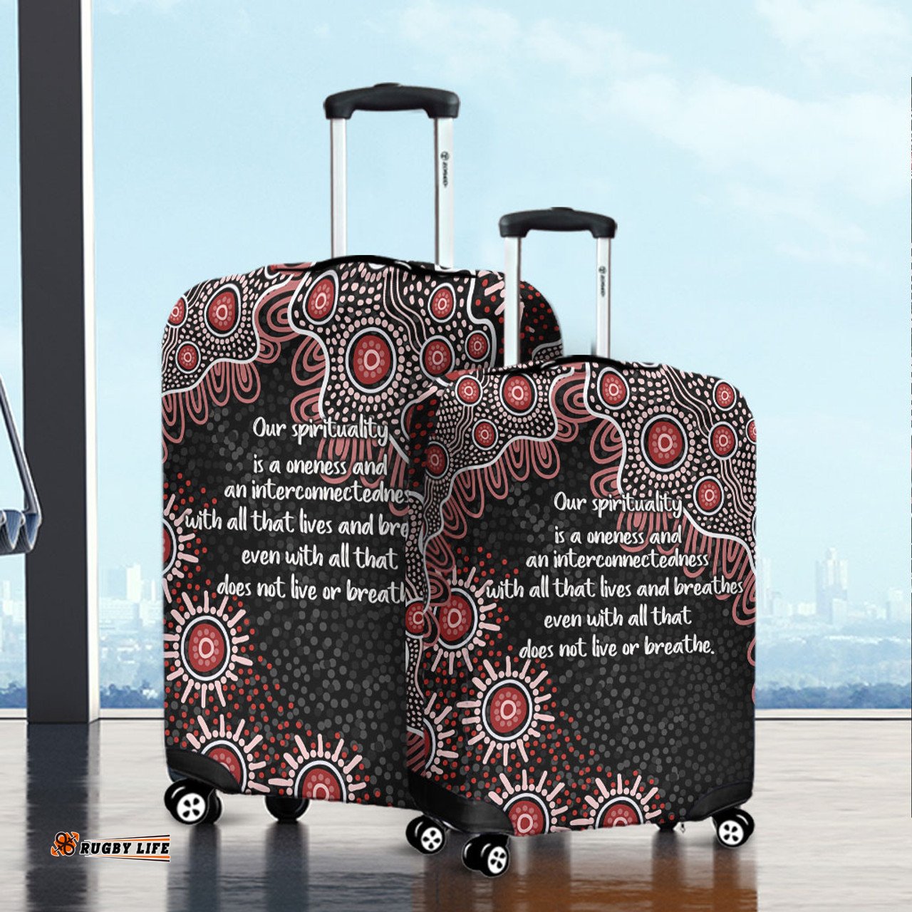 Australia Aboriginal The More You Know The Less You Need Red Patterns Luggage Cover