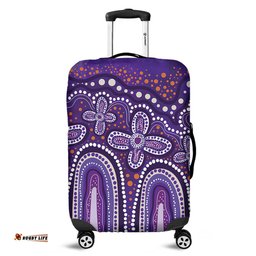 Australia Aboriginal Dot painting illustration in Aboriginal style Purple Luggage Cover