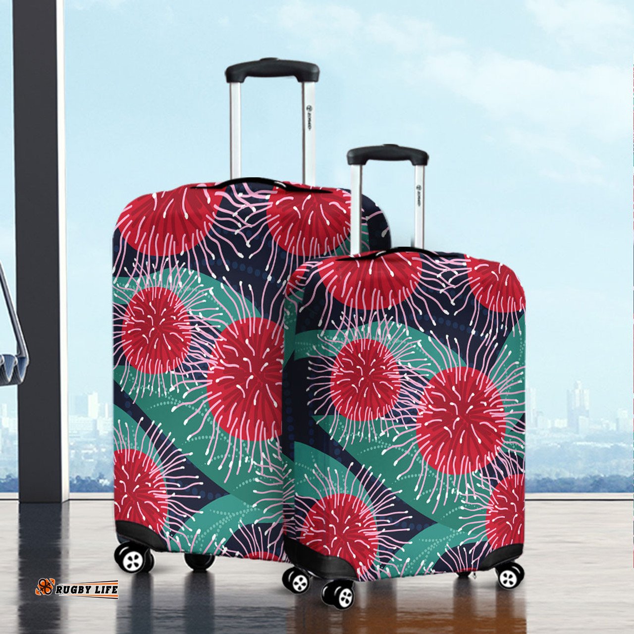 Australia Aboriginal Australian Hakea Flower Artwork Luggage Cover