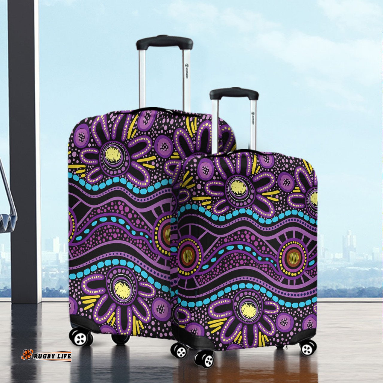 Australia Aboriginal Purple Dot In Aboriginal Style Luggage Cover