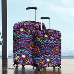 Australia Aboriginal Purple Dot In Aboriginal Style Luggage Cover