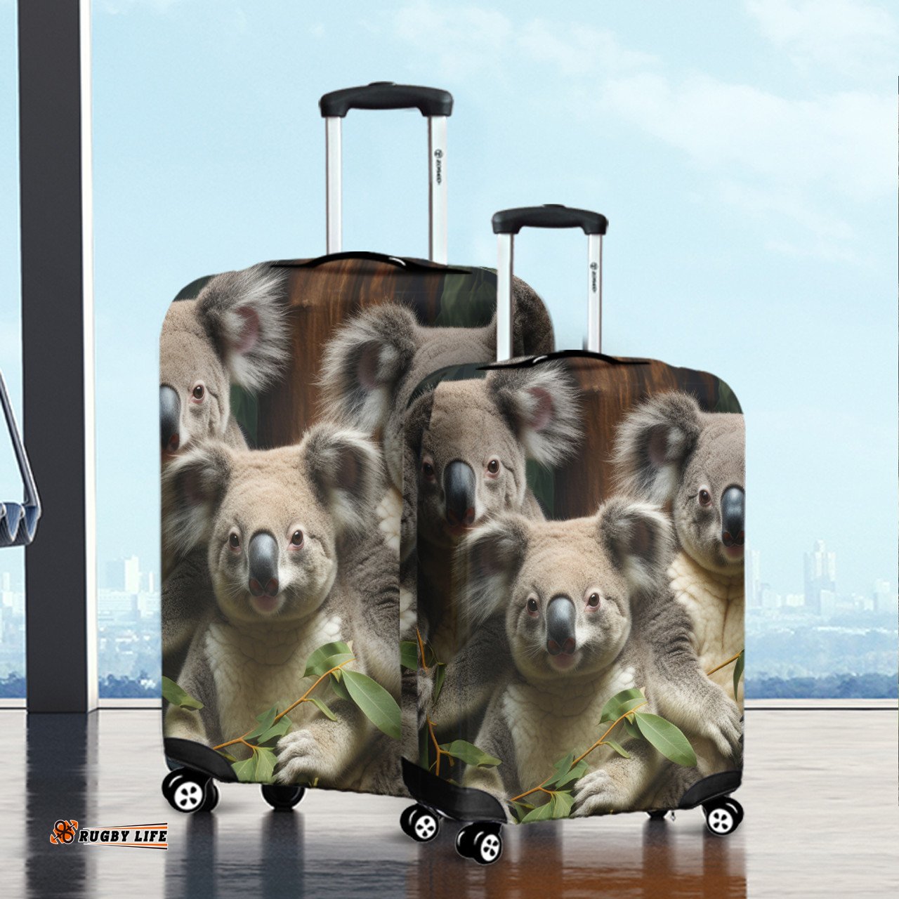 Australia Koala Three Koalas with Gum Trees Ver3 Luggage Cover