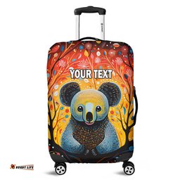 Australia Koala Custom Aboriginal Koala With Flowers Luggage Cover