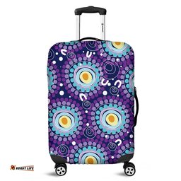 Australia Aboriginal Purple Abstract Seamless Pattern With Aboriginal Inspired Luggage Cover