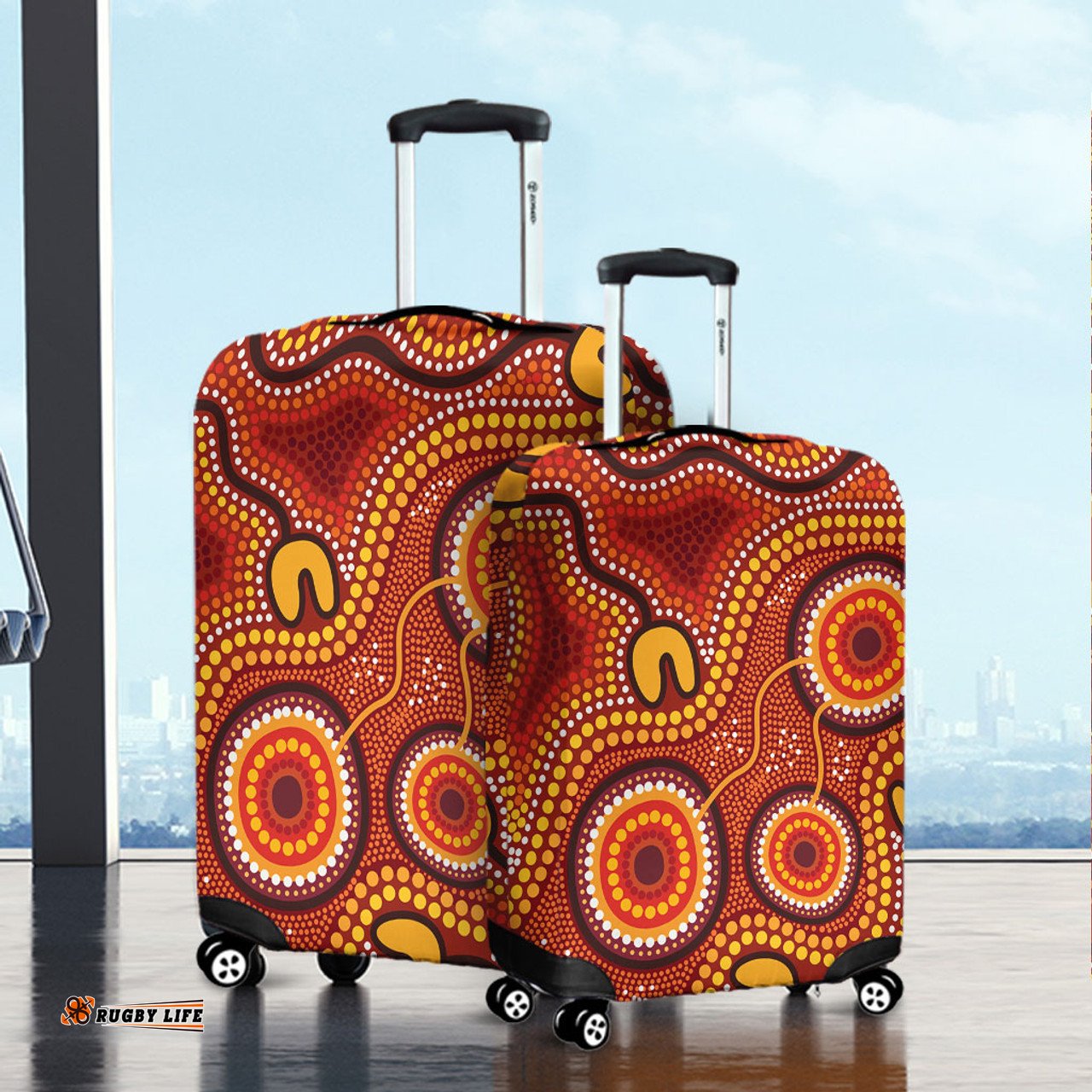 Australia Aboriginal Connection Concept Dot Aboriginal Colorful Painting Luggage Cover