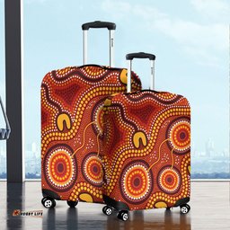 Australia Aboriginal Connection Concept Dot Aboriginal Colorful Painting Luggage Cover