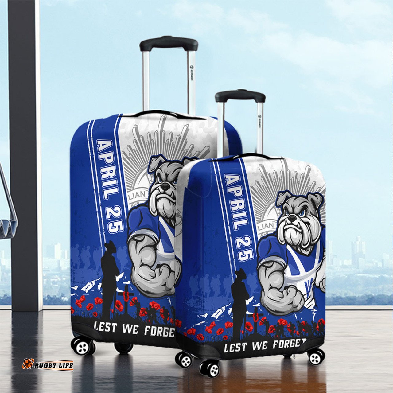 Canterbury Bankstown Bulldogs Anzac Day Lest We Forget Strong Fighting Spirit Luggage Cover