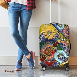 Custom NAIDOC Week 2024 Richmond Tiger Luggage Cover Australia Aboriginal Dot Painting