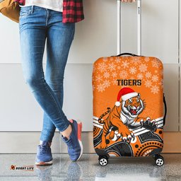 Tigers Rugby Christmas Luggage Cover Merry Xmas Mix Aboriginal Art