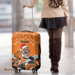 Tigers Rugby Christmas Luggage Cover Merry Xmas Mix Aboriginal Art
