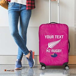 Custom New Zealand Silver Fern Rugby Luggage Cover Go Aotearoa Pink Version