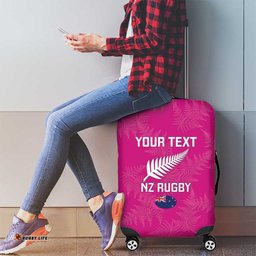 Custom New Zealand Silver Fern Rugby Luggage Cover Go Aotearoa Pink Version