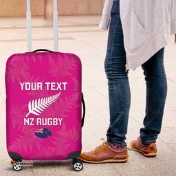 Custom New Zealand Silver Fern Rugby Luggage Cover Go Aotearoa Pink Version