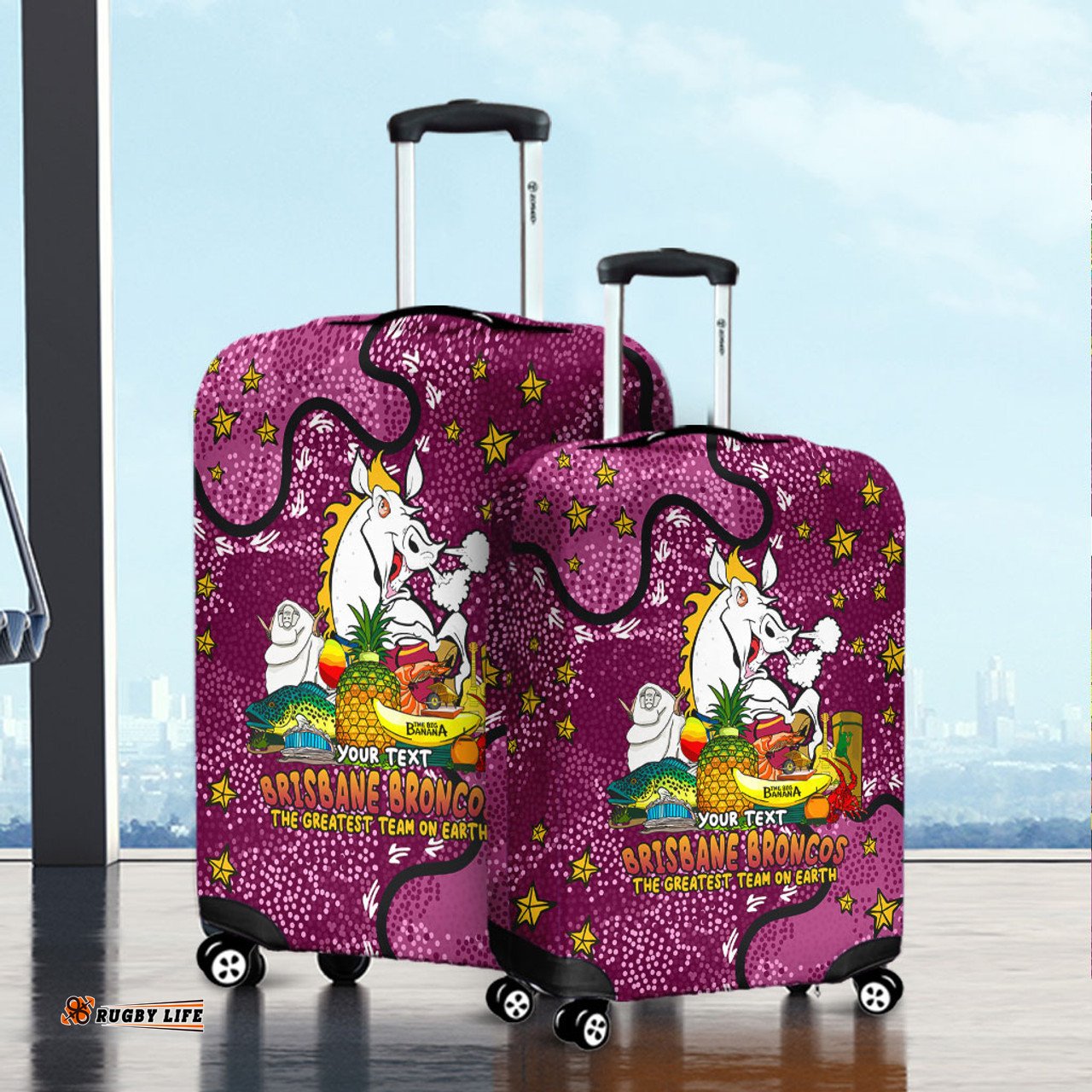 Brisbane Broncos Custom Australian Big Things Luggage Cover